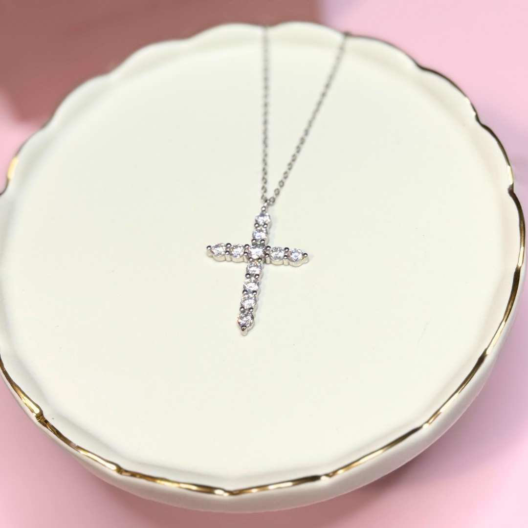 White Gold Diamond Cross