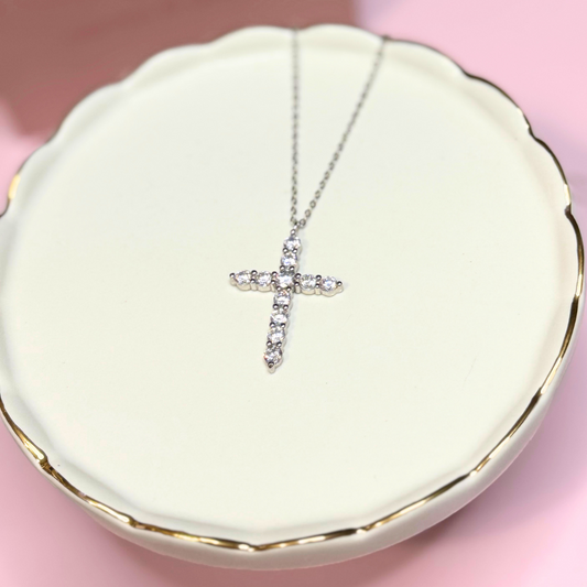 White Gold Diamond Cross
